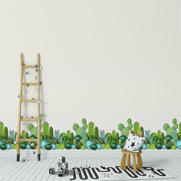 

details about cactus wall border decals removable mural stickers home kitchen bathroom decor details about cactus wall border decals re
