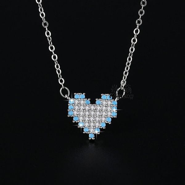 

foreign trade mini heart-set pendant pretty jewelry birthday present, Silver