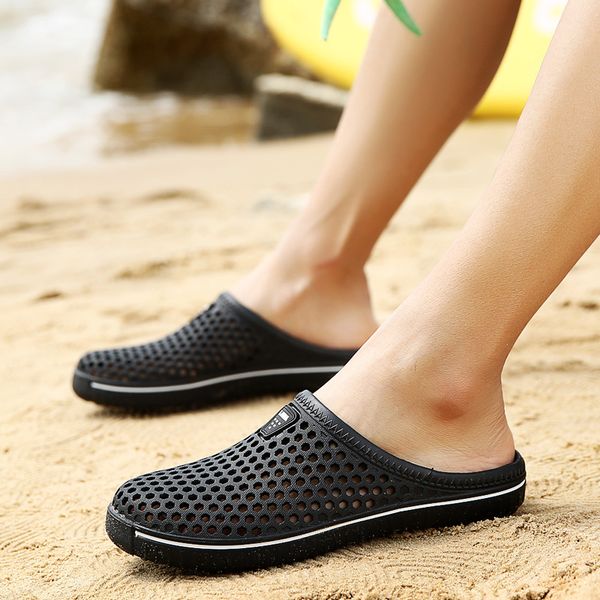 

plus size 36-45 men women summer sandals waterproof hole garden couple slippers eva beach outdoor flat water shoes footwear