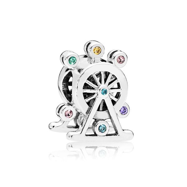 

новый 100% стерлингового серебра 925 797199nlcmx-1 колесо обозрения очарование, разноцветные кристалл diy браслет оригинальные женщины подар, Black