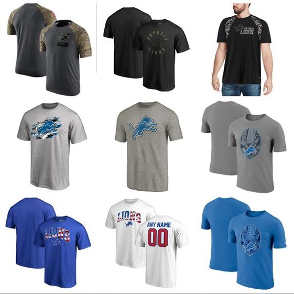 

2019 men lions salute to service -fit pro line by fanatics branded iconic color blocked t-shirt-olive white gray black, Blue;black