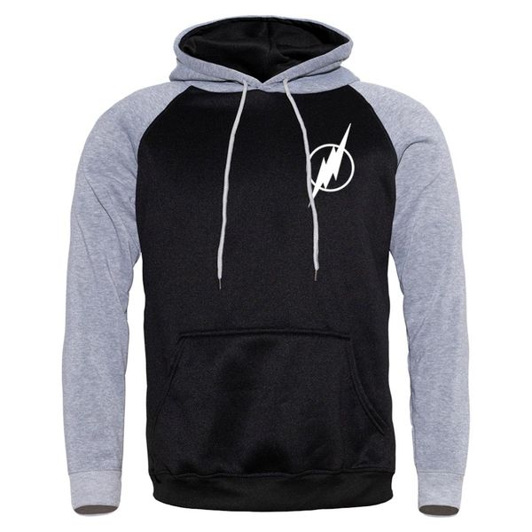 

the flash printed hoodie male 2019 autumn winter casual raglan hooded hoody streetwear men's hoodies harajuku sweatshirt men, Black