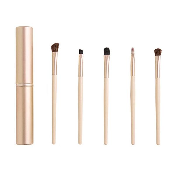 

1set(5pcs) eyeshadow brushes multi usage blush eyeliner tools durable makeup foundation brushes kit gold (brush holder included