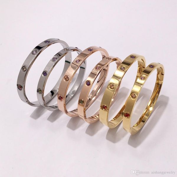 

2019 stainless steel nail bracelet new arrival screwdriver europe and america fashion jewelry have different colros choose ing, Black