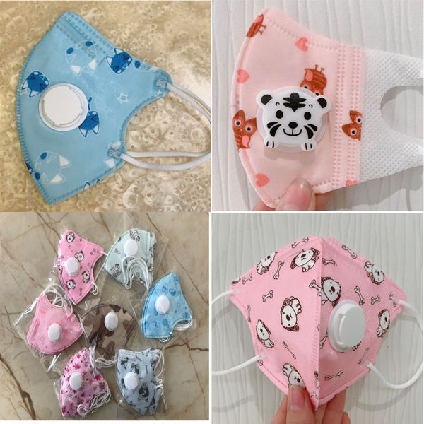 

kids n95 mask children cartoon face masks active carbon filter breather valve pm2.5 anti virus haze dustproof protective mask dhl