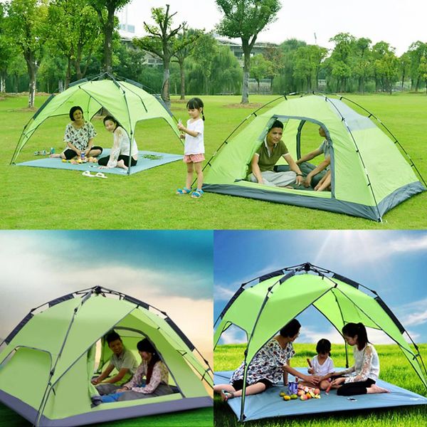 

2019 automatic camping tent outdoor 3-4 people double layer instant setup sun shelter portable handbag tent for hiking travel