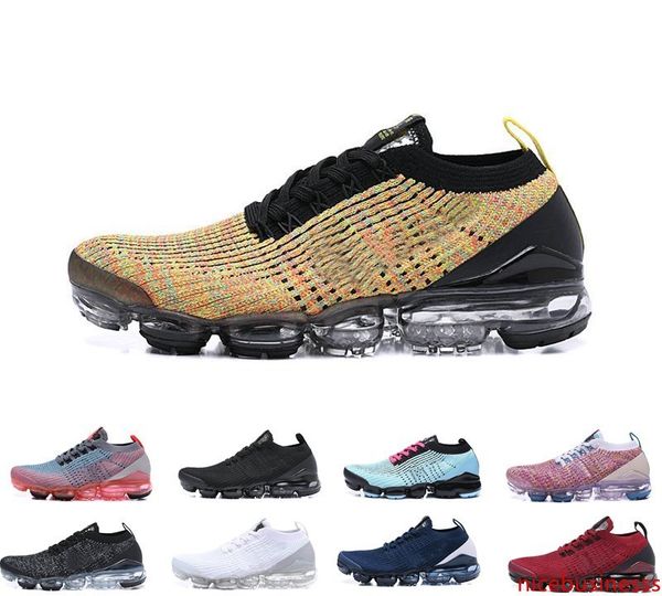 

2019 3.0 fly women men shock racer outdoor shoes triple black white yellow shoes sports shoe sneakers trainers size 36-45