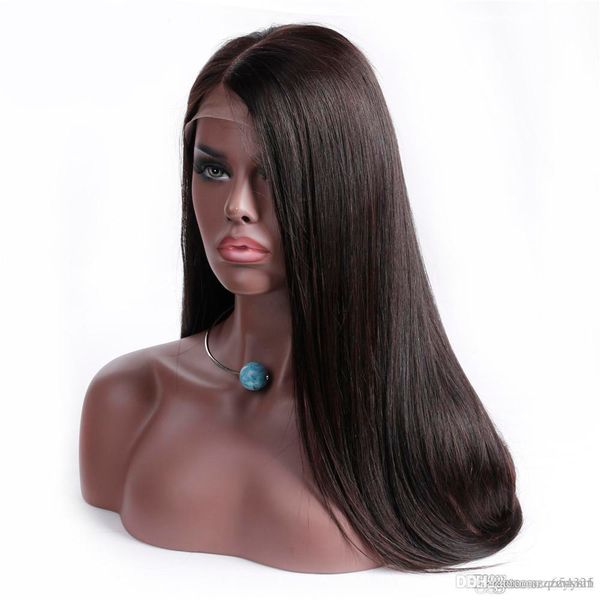 

волосы 250% плотность 360 парик фронта шнурка предварительно сорвал с детские волосы прямые бразильские фронта шнурка человеческих волос пар, Black