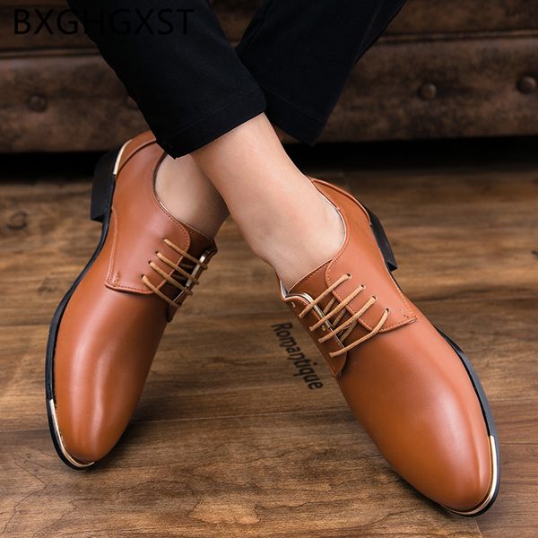 

leather shoes men classic wedding dress oxford shoes for men formal brown dress elevator for 2020 ayakkab, Black