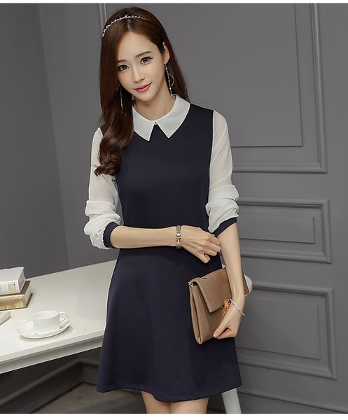 

dark blue long sleeve dress skirt render new to try, Black;gray