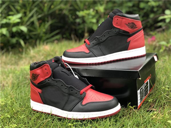 

authentic 1 high og banned heel with x outdoor shoes men black varsity red white 2011 release sneakers outdoor sports with original box