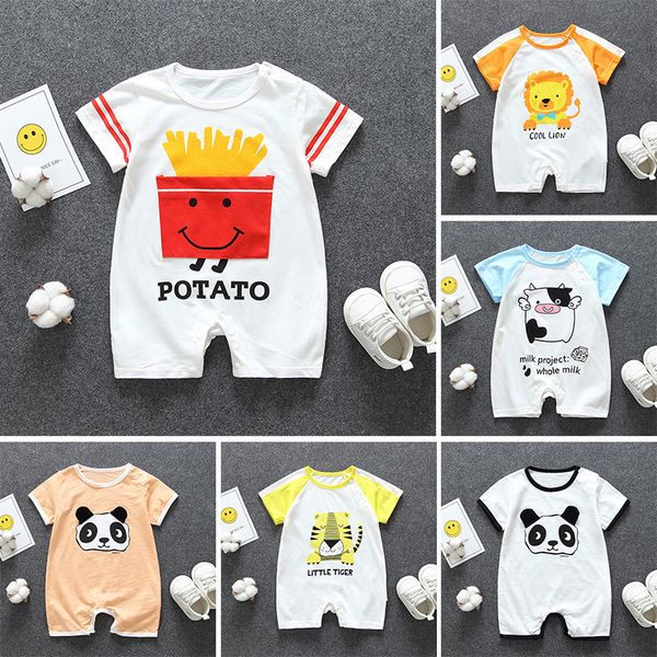 

summer boys girls baby clothing short sleeve jumpsuit cotton newborn romper 0-12month infant roupas baby rompers, Blue