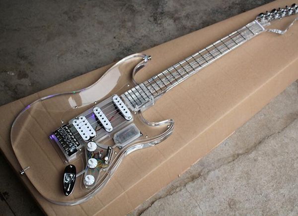 

Factory cu tom acrylic gla electric guitar with h pickup 22 fret chrome hardware offer cu tomized