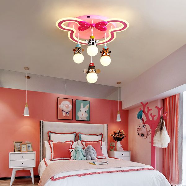 Modern Led Chandeliers Bedroom Fixtures Childrens Room Overhead Hanging Lights For Home Girls Kids Princess Chandelier Lamp Pendant Track Lights