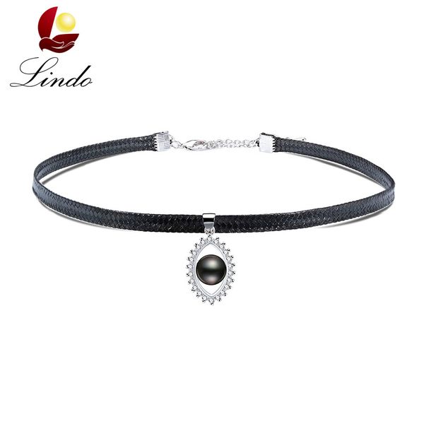 

30cm+5cm fashion rock style natural freshwater pearl chokers women 925 sterling silver jewelry 9-10mm pearl necklace choker