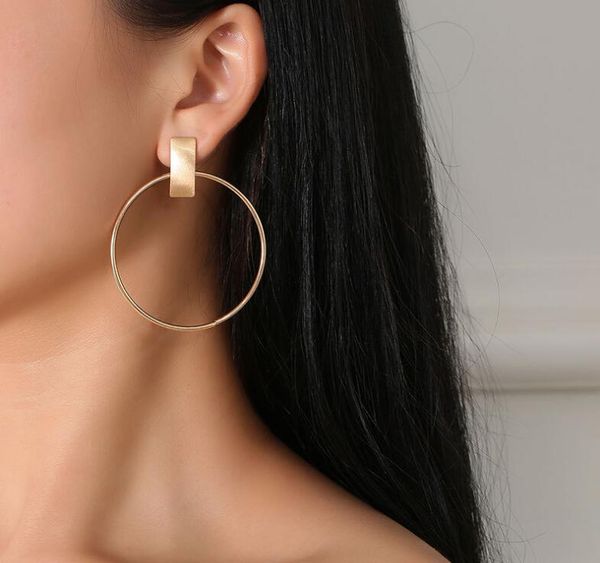 

new creative ladies earrings simple o-ring earrings alloy european and american style, Golden;silver