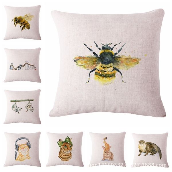 

lovely interesting animal pattern cotton flax pillow back cushion