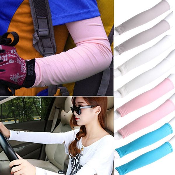 

1 pair men pure color arm sleeve sport running cycling golf fishing fingerless arm warmers women ciclismo basketball cuff sleeve, Black
