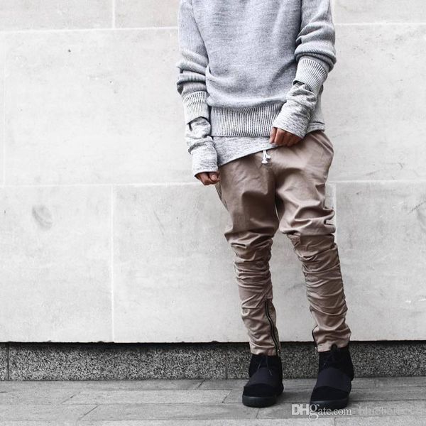 

new summer justin bieber black green khaki casual side zipper harem pants men jogger mens jumpsuit club wear size 30-36 ing