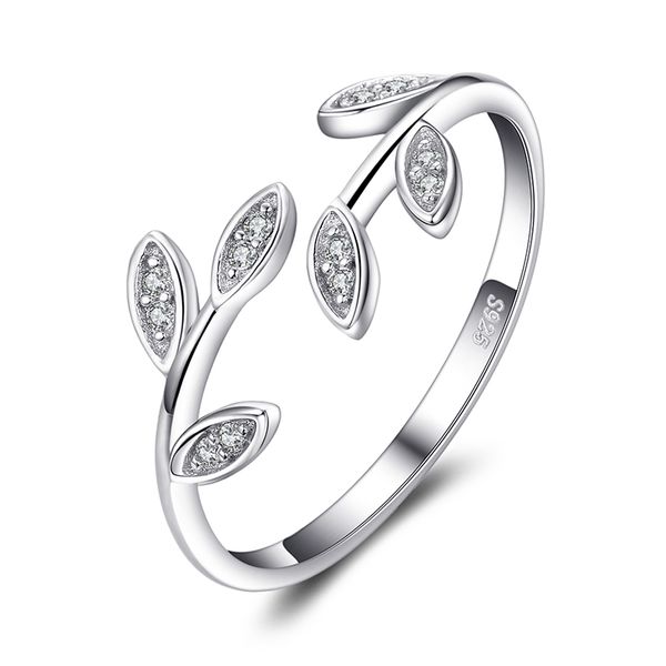 

jewelrypalace olive leaf cz кольцо 925 серебряных колец для женщин открытого стекируемого кольца диапазона серебро 925 пробы ювелирных издел, Silver
