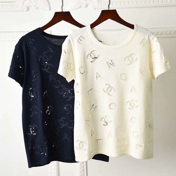 

2020 summer white/blue letter print summer women's t-shirt brand same style women's t-shirt 031602