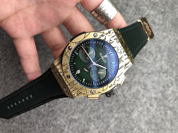 

все subdials рабочей хронограф швейцарские часы мужские часы top brand резиновый ремешок кварцевые наручные часы для мужчин дар relojes бесп, Slivery;brown