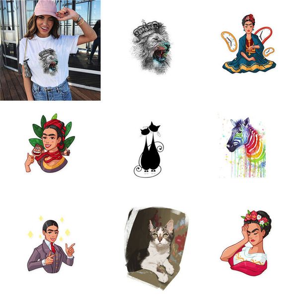 

clothes washable heat transfer stickers iron on appliques print cartoon patches