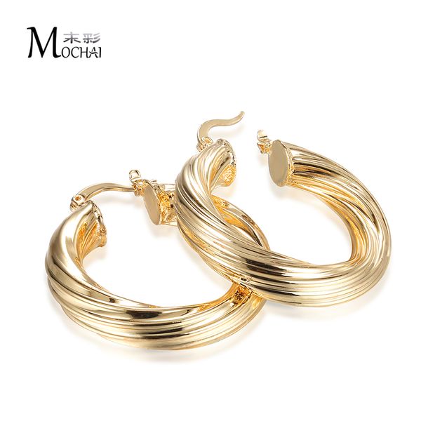 

gold color cylinder classic unique hoop earrings for woman simple earring party jewelry accessories 35mm zk40, Golden;silver