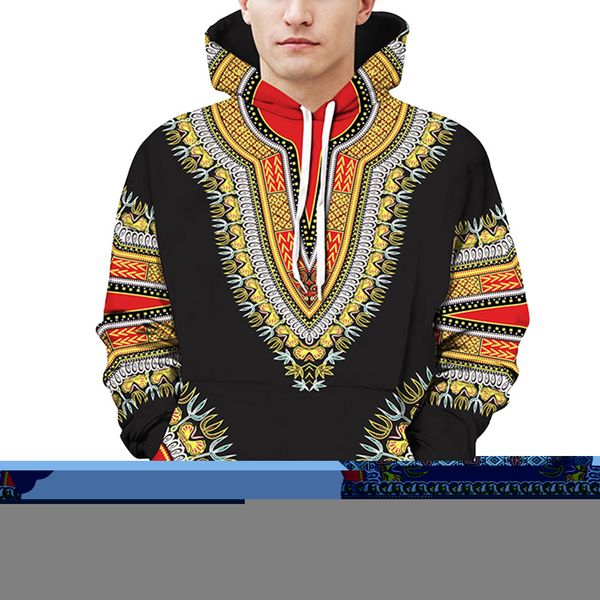 

lovers autumn winter african 3d print long sleeve dashiki hoodies sweatshirt stranger things winter sweatshirt l30717, Black