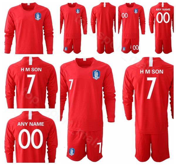 

2019 2020 Soccer Long Sleeve 7 Son Heung-min Jersey South Korea Set 2 Lee Yong Football Shirt Kits Uniform 19 HMSON 22 YHGO