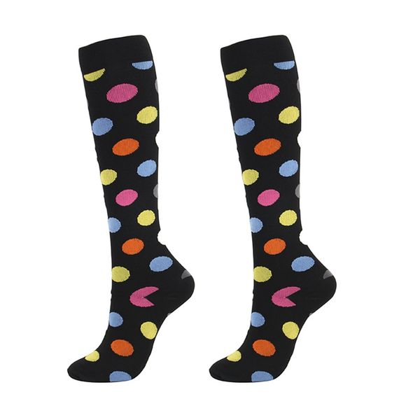 

sports socks running men women compression tube support nylon outdoor cycling long pressure stockings, Black