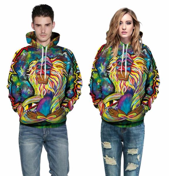 

spring autumn thin hooded hoodies men women 3d sweatshirts with cap print wizard clown oil printing hoody hoodies breathable, Black
