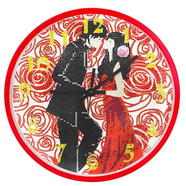 

wedding diy clock diamond painting kits , wall decor with colorful diamonds ,kids arts and crafts kit includes clock mechanism