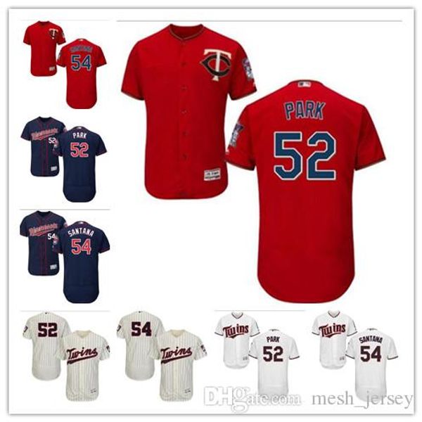 

custom men women youth twins jersey #52 byung-ho park 54 ervin santana home red blue white baseball jerseys, Blue;black