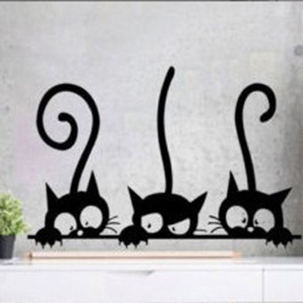 

three cat removable wall sticker tattoo kids nursery baby room cartoon decals home decorative wallpaper