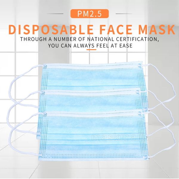 

50pcs 3-layer non-woven dust mask, thickened disposable mask, functions such as kf94 ffp2, anti-virus pm2.5