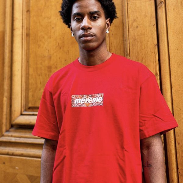 

19fw бандана коробка вышивка логотип футболка мода улица скейтборд с коротким рукавом хип-хоп мужчины женщины футболка летние случайные спло, White;black