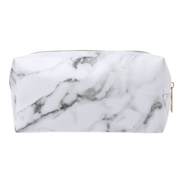 

large cute durable pencil case pen box zipper bags marble makeup storage supplies