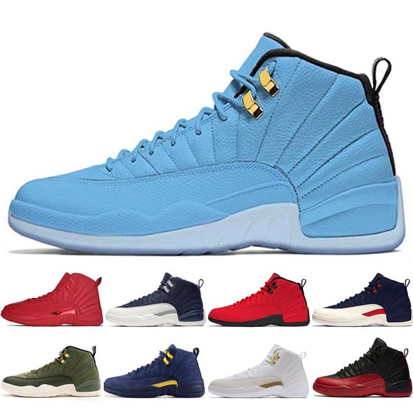 

2020 new 12 12s gym red michigan bulls mens basketball shoes flu game international flight wings taxi men sports sneakers designer #2