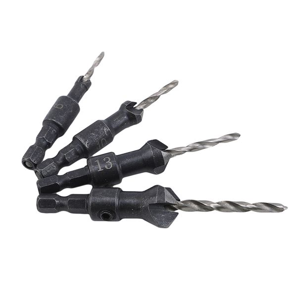 

hex quick change shank countersink tapered drill bits cone reaming drill bit set wood woodworking tools