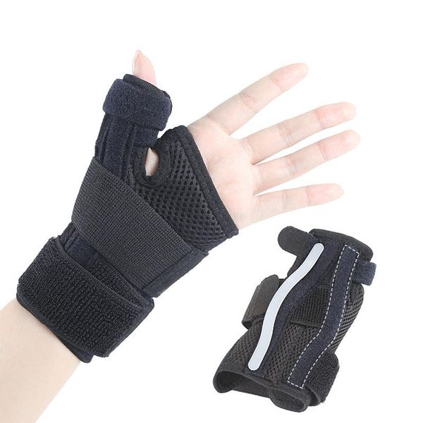 

1 pcs sport wrist thumb support hand brace wrist guard support protector finger stabiliser pain relief wrap protection, Black;red