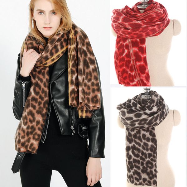

new soft long chic women winter blend leopard print stole scarves ladies wraps