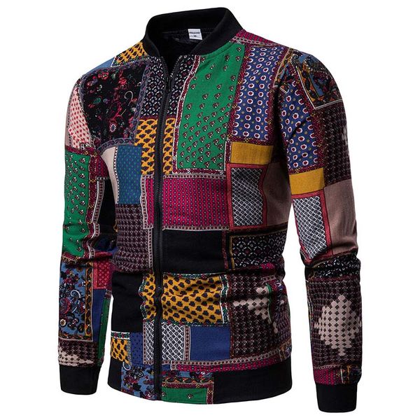 

new mens jackets coat japan style jacket loose men's bomber jacket men's casual hip hop baseball collar print fashion sm, Black;brown