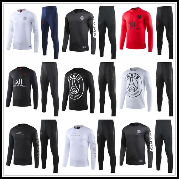 

19 20 paris soccer tracksuit survêtement 2019 paris mbappe icardi cavani maillot de foot air jordam футбольная куртка тренировочный костюм д, Black