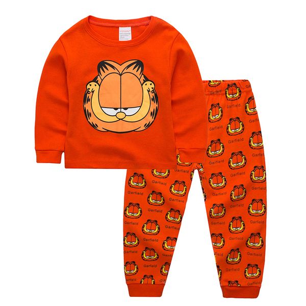 

new style cotton autumn spring children nightwear pijama toddler home clothes garfield cartoon 2-7y, Blue;red