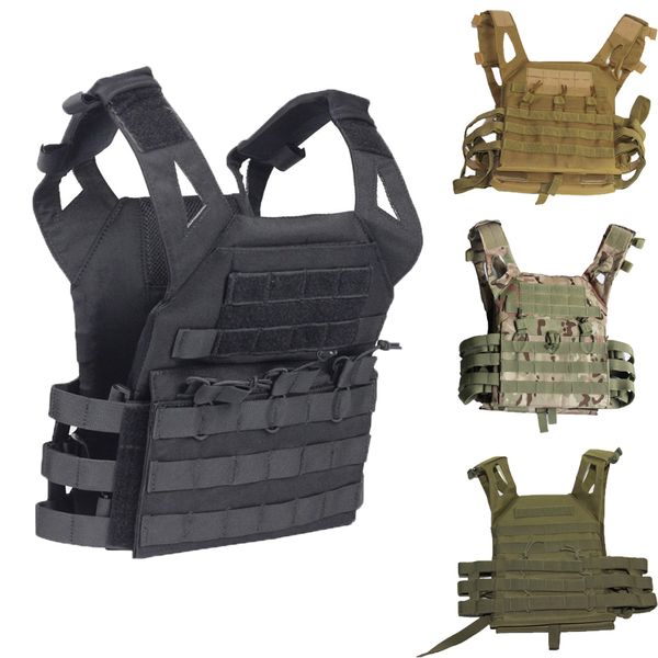 

hunting body armor tactical jpc plate carrier vest ammo magazine chest rig paintball gear loading bear system, Camo;black