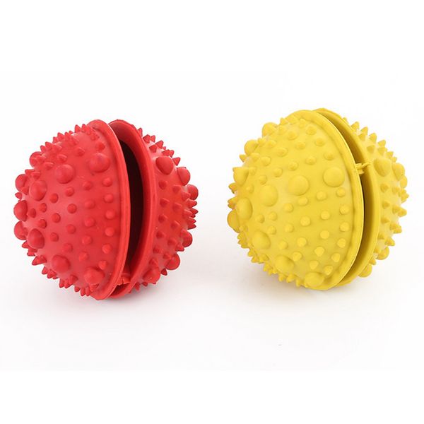 

2pcs natural rubber dog iq treat ball bouncy tooth cleaning toy for playing