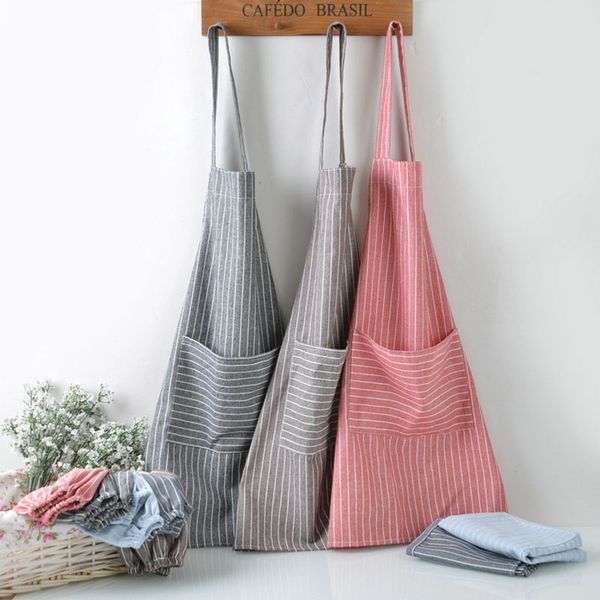 

plaid stripe apron adjustable kitchen cooking apron kitchen cook apron with pockets cooking craft baking cleaning tool dhl fa1987