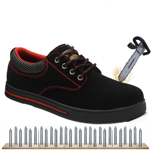 

breathable men shoes steel toe shoes work safety boot fashion anti-smashing piercing safety indestructible shoe work boots, Black