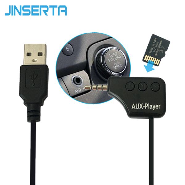 

jinserta mini wireless car mp3 player 3.5mm aux audio receiver adapter tf memory card music play for car speaker